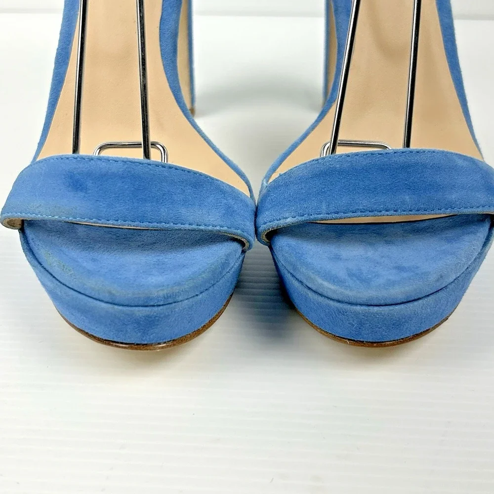 L'agence Size 36 US 6 Avice Block High Heel NEW Blue Suede Ankle‎ Strap $219